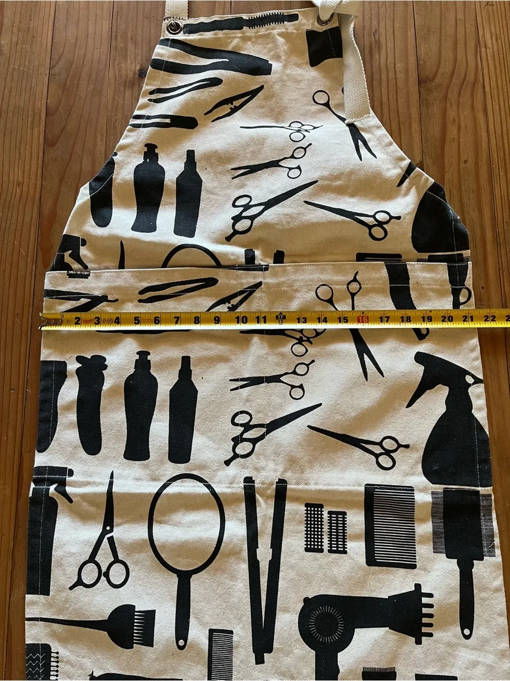 Black & Cream Canvas Hair DresserStylist Print Kitchen or Work Apron